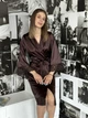 Халат женский атласный Felisiya Lingerie Шоколадный 74-111а S - изображение 7