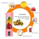 Портативный фитнес блендер шейкер Juice Cup Fruits с двойным лезвием | Переносной USB миксер для приготовления смузи и коктейлей Розовый - изображение 6