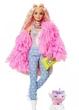 Лялька Барбі Екстра Модниця у розовому пальті Barbie Extra Doll #3 в Червоний чорний рожевий Coat with Pet Unicorn-Pig GRN28 (88796190848) - зображення 1