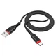 Кабель HOCO X59 USB to Type-C 3A, 1m, nylon, TPE connectors, Black (6931474744920) - изображение 5