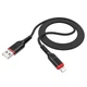 Кабель HOCO X59 USB to iP 2.4A, 1m, нілон, TPE connectors, Black (6931474744869) - зображення 6
