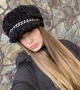 Картуз жіночий кепка тедді на флісі з ланцюжком Zefur One size чорний - изображение 5