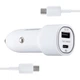АЗУ Samsung Dual Port Car Charger USB + Type-C Port 25W With Cabble Type-C to Type-C White - изображение 1