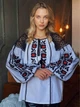 Женская блуза вышиванка с красно-черной вышивкой "Устина" на белом домотканом полотне 12400-44 (M) - изображение 4