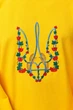 Чоловічий лонгслів оверсайз з вишивкою "Тризуб Червона Калина" жовтий, розмiр S - зображення 2