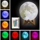 Светильник ночник Луна 3 D Moon Light RGB аккумуляторный 14 см с пультом Цветной - изображение 1