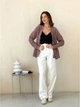 Кардиган с примесью шерсти вязаный женский ARTKNIT Casual 27652 One Size Роза (4823093442900) - изображение 2