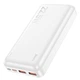 Повербанк Hoco J101A Astute + кабель micro-usb (20000 mAh, QC 3.0, PD 22.5 Вт, x2 USB Type-A, USB Type-C, micro USB, 3A, с быстрой зарядкой) - Белый - изображение 2