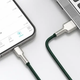 Кабель синхронізації Baseus Cafule Metal Cable USB to Lightning 2.4A 1m Green (CALJK-A06) - зображення 9