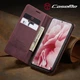 Чехол книжка Caseme с магнитом для Poco X7 бордовый - изображение 3