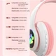 Беспроводные Bluetooth наушники с ушками аккумуляторные блютуз гарнитура с ушами с LED подсветкой MP3 плеером и радио UKC STN-28 Розовые - изображение 7
