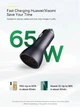 Автомобильное зарядное устройство Baseus Golden Contactor Pro Triple Fast Charger Car Charger 65W U+C+C CGJP010013 Dark Grey - изображение 5