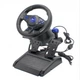 Руль игровой с педалями и коробкой передач 3в1 PS2 PS3 PC Геймерский UKC Vibration Steering Wheel Чёрный - изображение 1