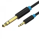 Кабель Vention 6.35 мм - 3.5 мм (M/M), 1 м, Black (BABBF) Чорний - зображення 1
