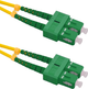 Patchcord światłowodowy Qoltec SC/APC - SC/APC Singlemode 9/125 G652D Duplex 1.5 m Żółty (5901878540061) - obraz 1