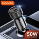 Автомобильное зарядное устройство Toocki 50W qc3.0+PD (1 Type-C + 1 USB) с кабелем - изображение 3