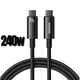 Кабель Baseus Tungsten Gold Type-C to Type-C 240W (1m) Black (CAWJ040001) - зображення 2