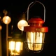 Стильный светодиодный аккумуляторный фонарь LED подвесная лампа для кемпинга ретро светильник с зарядкой USB ЮСБ с регулировкой света, Красный - изображение 7