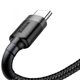 Кабель зарядний Baseus Cafule Cable USB для Type-C 3A 0.5 м Gray/Black (CATKLF-AG1) - зображення 3