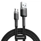 Кабель для зарядки Baseus Cafule Cable нейлоновый USB-micro USB QC3.0 2.4A 0.5M Black/Grey (YM0721) - изображение 2