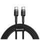 Кабель Baseus Cafule USB Type-C to USB Type-C Power Supply 2.0 100 Вт 20 В 5A 2 м Black/Grey (CATKLF-BLG1) - изображение 2