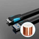 Дата кабель Vention USB 3.0 — Micro USB-B 10pin плоский 0.5 м Black (YM0537) - зображення 6