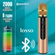 Караоке микрофон Losso M6 Premium Duet золотой со стерео звуком - изображение 3
