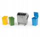 Zestaw pojemników Bruder - 02607 Accessories Garbage Can Set 3 Small/1 Large (4001702026073) - obraz 1