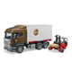 Нaвaнтaжувaч Bruder - UPS logistics truck Scania Super 560R with mounted forklift truck (4001702035822) - зображення 2