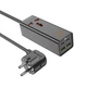Мережевий фільтр Hoco AC10A 1x220V+2хUSB+ 2хType-C 65W 1.5М електричний подовжувач швидка зарядка для пристроїв Чорний - изображение 1