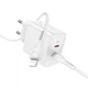 Зарядне мережеве Hoco N35 2Type-C PD45W + кабель Type-C to Lightning 1М швидка зарядка для мобільних пристроїв iOs Iphone Білий - изображение 1