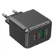 Зарядне мережеве Hoco CS14A USB/ Type-C 20W QC3/PD швидка зарядка для телефону/смартфону для Android/Samsung/Xiaomi/Huawei/Meizu/Apple Чорний - зображення 3