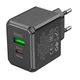 Зарядне мережеве Hoco CS14A USB/ Type-C 20W QC3/PD швидка зарядка для телефону/смартфону для Android/Samsung/Xiaomi/Huawei/Meizu/Apple Чорний - зображення 4