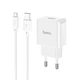 Зарядне мережеве Hoco C106A USB 10.5W + кабель USB to MicroUSB для передачі даних та заряджання для пристроїв Samsung/Sony/Huawei/Xiaomi Білий - изображение 1
