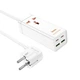 Сітковий фільтр Hoco AC10A 1x220V+2хUSB+ 2хType-C 65W 1.5М електричний підовжувач швидка зарядка для пристроїв Білий - зображення 3