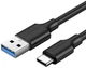 Зарядний кабель UGREEN US184 USB-A 3.0 - USB Type-C, 3A, QC3.0, 1.5 m Black 20883 - зображення 1