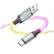 Кабель заряджання Hoco U112 Shine 3А 1М LED Charging Data Cable для USB для Type-C для телефону/смартфону Сірий - зображення 4
