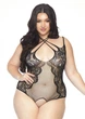 Тедді з відкритим доступом Leg Avenue Net lace crotchless teddy Black XL - зображення 1