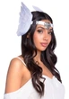 Пов'язка на голову з крилами Leg Avenue Feather headband White, пір'я та натуральна шкіра - зображення 3
