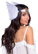 Пов'язка на голову з крилами Leg Avenue Feather headband White, пір'я та натуральна шкіра - зображення 1