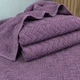 Банное махровое полотенце GM Textile 70x140см Премиум качества Жаккардовое с велюром 550г/м2 (Темно-Фиолетовый) - изображение 4