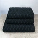 Комплект махровых полотенец Жаккардовых Волна 3шт GM Textile 50х90см, 50х90см, 70х140см 500г/м2 (Черный) - изображение 1