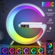 Настільна смарт лампа-нічник G-Smart RGB 15W Light Sound Machine з бездротовою зарядкою та Bluetooth-колонкою 3W Біла (2170) - зображення 2