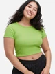 Футболка хлопковая короткая женская Uniqlo 96994257 S Зеленая (1159793225) - изображение 1