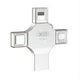 Флеш-накопичувач 4in1 128GB XO DK04 (USB 2.0 + USB Type-C + Lightning + microUSB, компактна флешка, висока швидкість) - Металік - зображення 2
