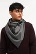 Шарф My Scarf двухсторонний, абстрактный серый унисекс с пуговицей-застежкой - изображение 5