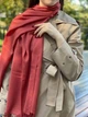 Шарф My Scarf однотонний кораловий кежуал бавовна яскравий loook - зображення 5