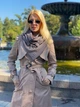 Шарф My Scarf гусяча лапка синя бежевий кежуал віскоза, трикотаж декор-застібка кільця - зображення 7