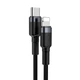 Кабель зарядний Baseus Cafule Cable USB-C PD to Lightning 18W QC3.0 1м Black/Grey (CATLKLF-G1) - зображення 3