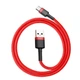 Зарядний кабель Baseus USB C Cafule 3A 0.5 м Red (CATKLF-A09) - зображення 2